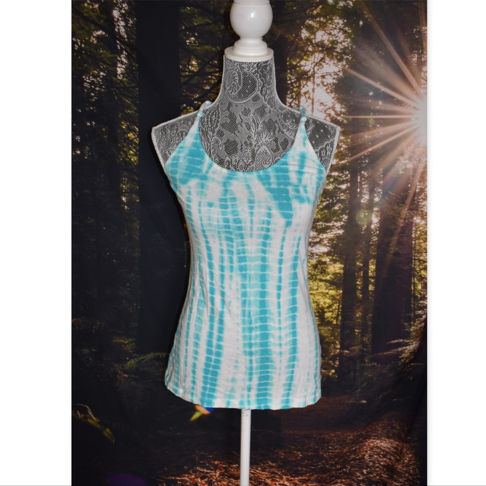 Cyan Tie Dye Tank Top